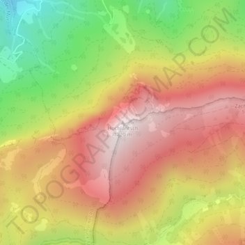 Mappa topografica Hochlantsch, altitudine, rilievo
