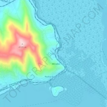 Mappa topografica Chulluni, altitudine, rilievo