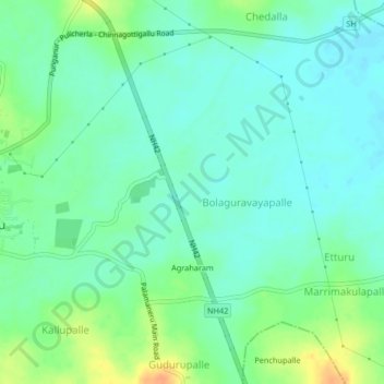 Mappa topografica Venkatapuram, altitudine, rilievo
