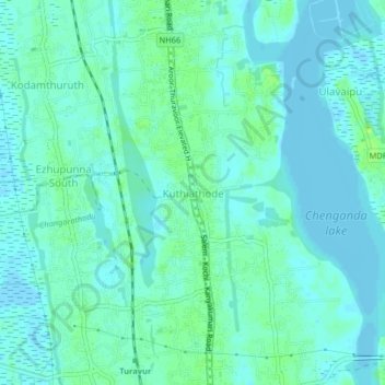 Mappa topografica Kuthiathode, altitudine, rilievo