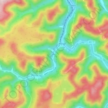 Mappa topografica Sodom, altitudine, rilievo