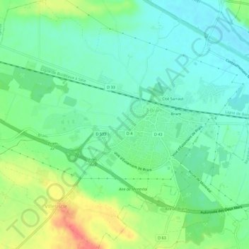 Mappa topografica Cité Rancoulle, altitudine, rilievo