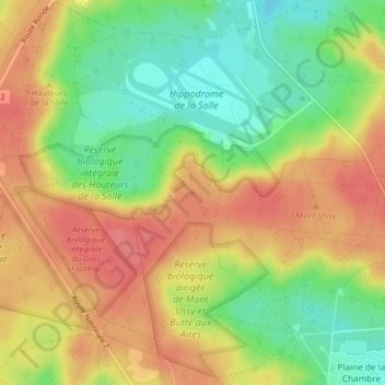 Mappa topografica Mont Chauvet, altitudine, rilievo