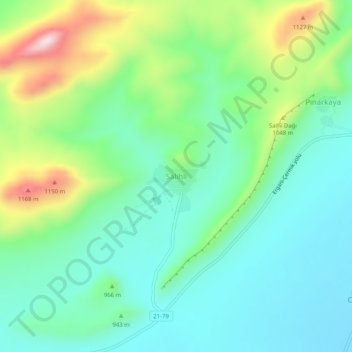 Mappa topografica Salihli, altitudine, rilievo