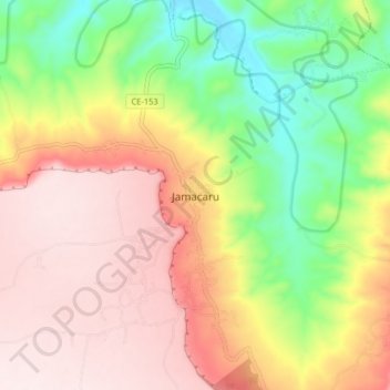 Mappa topografica Jamacaru, altitudine, rilievo