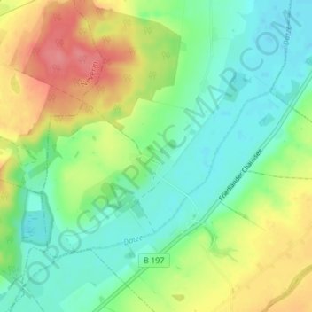 Mappa topografica Bassow, altitudine, rilievo