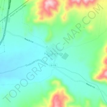 Mappa topografica Punta Colorada, altitudine, rilievo