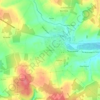 Mappa topografica Les Seguins, altitudine, rilievo
