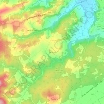 Mappa topografica Buliciano, altitudine, rilievo