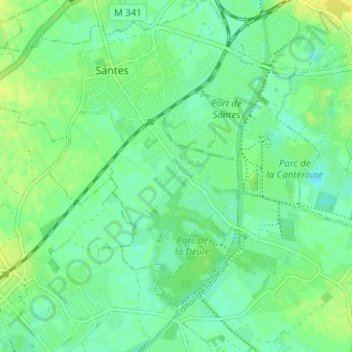 Mappa topografica Le Marais, altitudine, rilievo