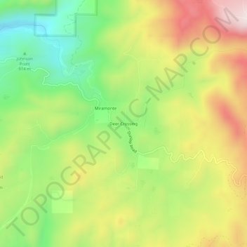 Mappa topografica Deer Crossing, altitudine, rilievo