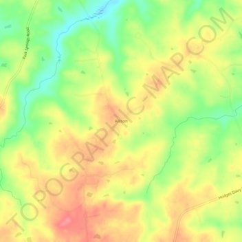 Mappa topografica Allison, altitudine, rilievo