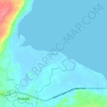 Mappa topografica Baybay, altitudine, rilievo