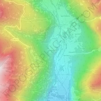 Mappa topografica San Pietro, altitudine, rilievo