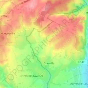 Mappa topografica Le Perron, altitudine, rilievo