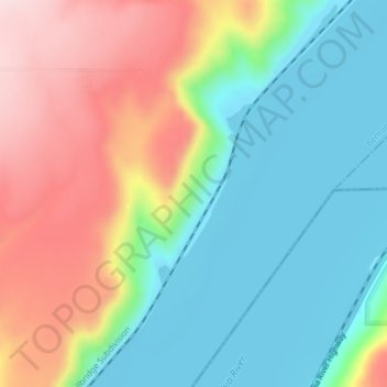 Mappa topografica Columbia Plateau, altitudine, rilievo