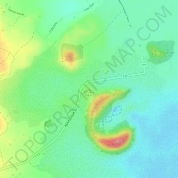 Mappa topografica Puʻukea, altitudine, rilievo