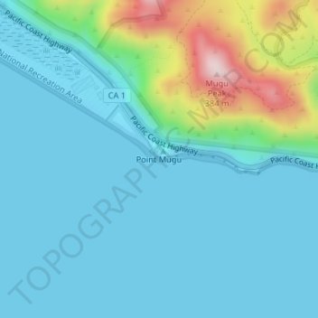 Mappa topografica Point Mugu, altitudine, rilievo