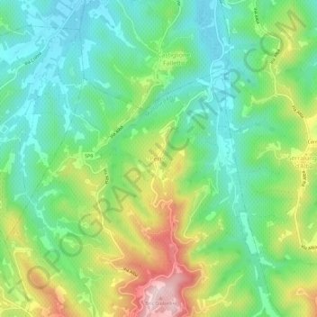 Mappa topografica Perno, altitudine, rilievo