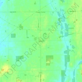 Mappa topografica Maxwell, altitudine, rilievo