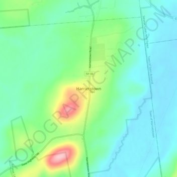 Mappa topografica Harrietstown, altitudine, rilievo