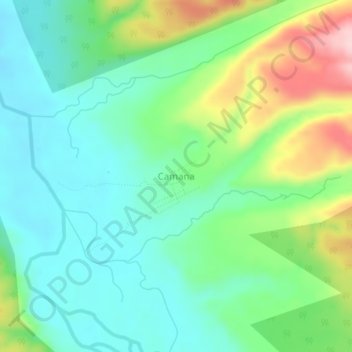 Mappa topografica Camana, altitudine, rilievo