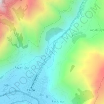 Mappa topografica Piste, altitudine, rilievo
