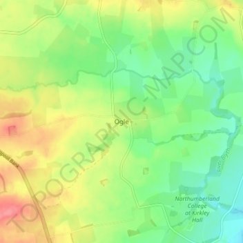 Mappa topografica Ogle, altitudine, rilievo