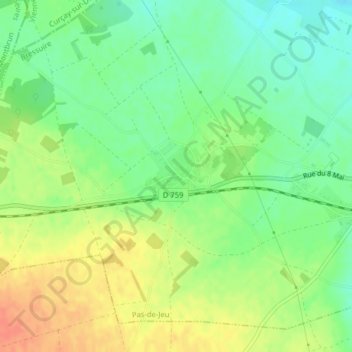 Mappa topografica Laire, altitudine, rilievo