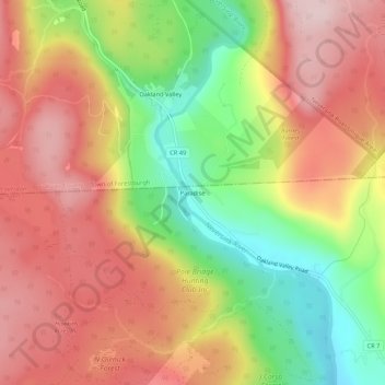 Mappa topografica Paradise, altitudine, rilievo