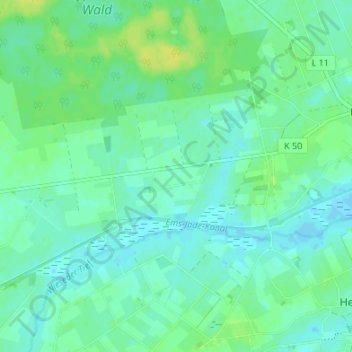 Mappa topografica Blöckermoor, altitudine, rilievo