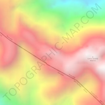 Mappa topografica Cordillera Occidental, altitudine, rilievo