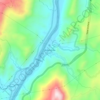 Mappa topografica Bolombolo, altitudine, rilievo