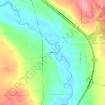 Mappa topografica Nashua, altitudine, rilievo