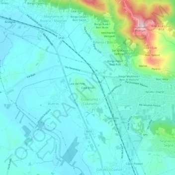 Mappa topografica Case Anzil, altitudine, rilievo