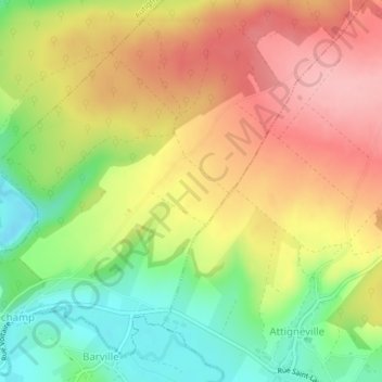 Mappa topografica Bertrichamp, altitudine, rilievo