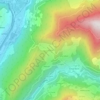 Mappa topografica La Forclaz, altitudine, rilievo