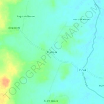 Mappa topografica Duvidosa, altitudine, rilievo