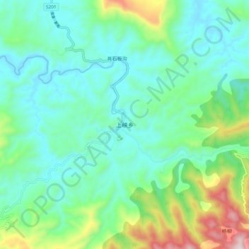 Mappa topografica 上峡乡, altitudine, rilievo