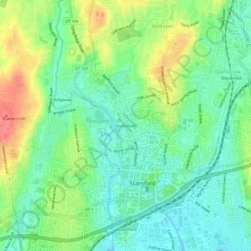 Mappa topografica Northfield, altitudine, rilievo