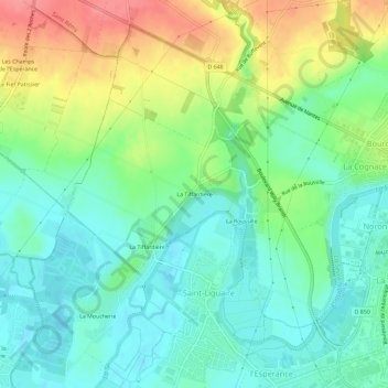 Mappa topografica La Tiffardière, altitudine, rilievo