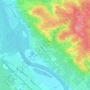 Mappa topografica À la Couture, altitudine, rilievo