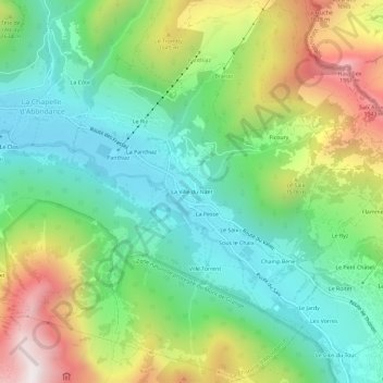 Mappa topografica La Ville du Nant, altitudine, rilievo