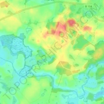 Mappa topografica Golchen, altitudine, rilievo
