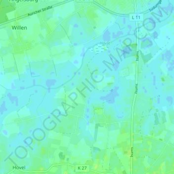 Mappa topografica Nöttens, altitudine, rilievo