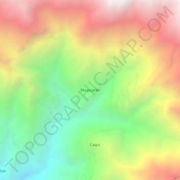 Mappa topografica Huascaran, altitudine, rilievo