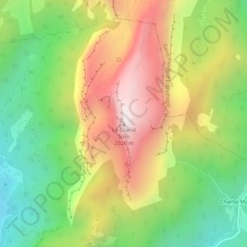 Mappa topografica Le Grand Som, altitudine, rilievo
