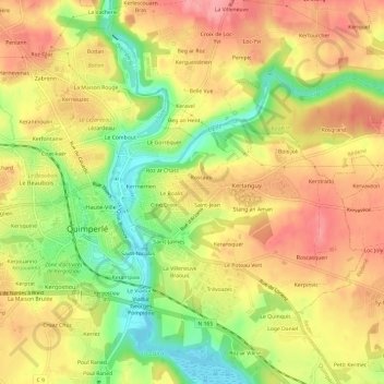 Mappa topografica Lichern, altitudine, rilievo