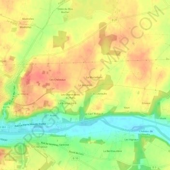 Mappa topografica La Renarde, altitudine, rilievo
