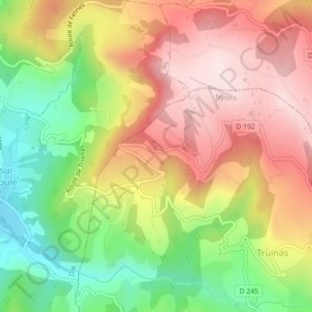 Mappa topografica Bel-Air, altitudine, rilievo